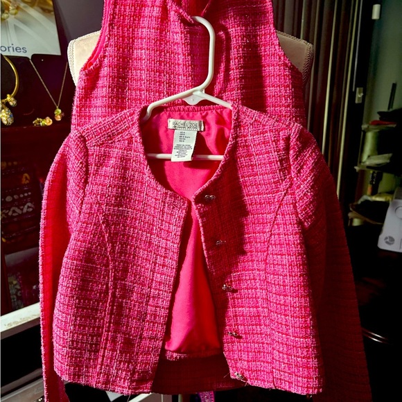 NWOT Rachel Zoe 3 Piece Matching Pink Boucle Dress Ensemble W Jacket Sz 6 - Picture 16 of 16
